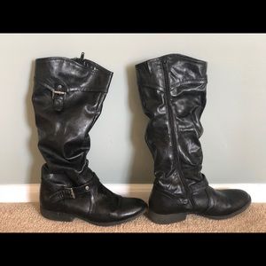 Mid calf black boots